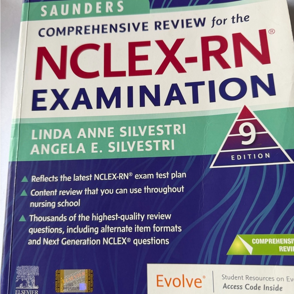 NCLEX-RN Examination Review Book by Saunders - Teal/Blue/White